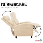 Poltrona Reclinável Com Função Massagem E Aquecimento Bege - IWM008BG - 7