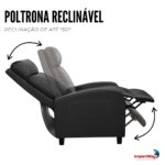 Poltrona Reclinável Com Função Massagem E Aquecimento Preto - IWM008PT - 6