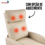 Poltrona Reclinável Com Função Massagem E Aquecimento Bege - IWM008BG - 9