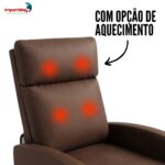 Poltrona Reclinável Com Função Massagem E Aquecimento Caramelo - IWM008CM - 8