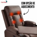 Poltrona Reclinável Com Mesa Função Massagem Aquecimento Caramelo - IWM007CM - 8