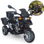 Mini Moto Elétrica Infantil 6v Preta Com Luz Som E Bagageiro - BW533PT - 1