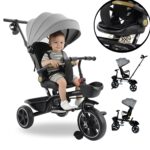 Triciclo Infantil Empurrador Capota 3x1 Cinza Assento 360° - BW552CZ - 1