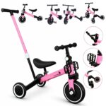 Bicicleta Equilíbrio 5 Em 1 Balance Triciclo Empurrador Rosa - BW312ERS - 1
