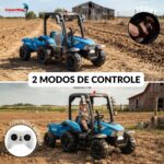 Mini Trator Elétrico Infantil Gigante 12v Com Carreta Azul - BW480AZ - 10