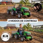 Mini Trator Elétrico Infantil 12v Com Carreta Verde - BW540VD - 5