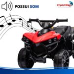 Mini Carro Elétrico Infantil 6v Utv Vermelho Som E Luzes - BW317VM - 9