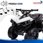 Mini Carro Elétrico Infantil 6v Utv Branco Som E Luzes - BW317BR - 10