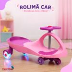 Carrinho Rolimã Car Volante Gira 360° Led Na Rodas Rosa - BW451PK - 10