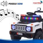 Mini Carro Elétrico Infantil 12v Utv Branco Com Som E Luzes - BW532BR - 10