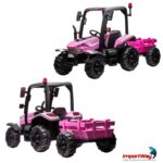 Mini Trator Elétrico Infantil Gigante 12v Com Carreta Rosa - BW480RS - 9