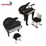 Piano Infantil 42 Teclas Com Banquinho E Microfone Preto - BW495 - 11