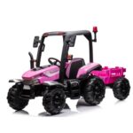 Mini Trator Elétrico Infantil Gigante 12v Com Carreta Rosa - BW480RS - 2