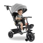 Triciclo Infantil Empurrador Capota 3x1 Cinza Assento 360° - BW552CZ - 2