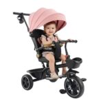 Triciclo Infantil Empurrador C/ Capota 3x1 Rosa Assento 360° - BW552RS - 2