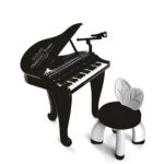 Piano Infantil 42 Teclas Com Banquinho E Microfone Preto - BW495 - 2