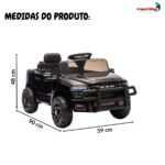 Mini Carro Elétrico Infantil Ram 3500 Rho 6v Preto - BW539PT - 3