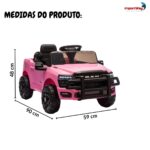Mini Carro Elétrico Infantil Ram 3500 Rho 6v Rosa - BW539RS - 3