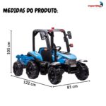 Mini Trator Elétrico Infantil Gigante 12v Com Carreta Azul - BW480AZ - 3