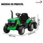 Mini Trator Elétrico Infantil 12v Com Carreta Verde - BW540VD - 3