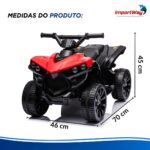 Mini Carro Elétrico Infantil 6v Utv Vermelho Som E Luzes - BW317VM - 2