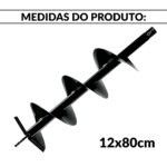 Broca Espiral Para Perfurador De Solo 12x80cm Conexao 20mm - IWFG023 - 3