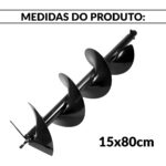 Broca Espiral Para Perfurador De Solo 15x80cm Conexao 20mm - IWFG024 - 3