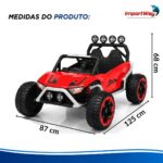 Mini Carro Elétrico Infantil 12v Buggy Vermelho Som E Luzes - BW546VM - 3