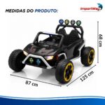 Mini Carro Elétrico Infantil 12v Buggy Preto Com Som E Luzes - BW546PT - 3