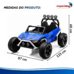 Mini Carro Elétrico Infantil 12v Buggy Azul Com Som E Luzes - BW546AZ - 3