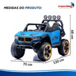 Mini Carro Elétrico Infantil 12v Utv Azul Com Som E Luzes - BW547AZ - 3