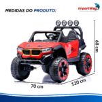Mini Carro Elétrico Infantil 12v Utv Vermelho C/ Som E Luzes - BW547VM - 3