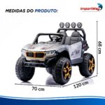Mini Carro Elétrico Infantil 12v Utv Cinza Com Som E Luzes - BW547CZ - 3
