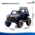 Mini Carro Elétrico Infantil 12v Utv Preto Com Som E Luzes - BW547PT - 3