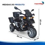 Mini Moto Elétrica Infantil 6v Preta Com Luz Som E Bagageiro - BW533PT - 3