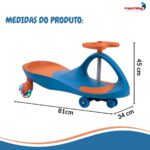 Carrinho Rolimã Car Volante Gira 360° Led Na Rodas Azul Way - BW451AL - 3