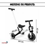Bicicleta Equilíbrio 5x1 Balance Triciclo Empurrador Branco - BW312EBR - 3