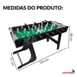 Mesa Pebolim Mdf 103x51x68cm Adulto E Infantil C/ 2 Bolinhas - BW491 - 3