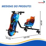 Drift Elétrico Infantil 350w Azul Amortecedor E Kit Proteção - BW554AZ - 3