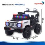 Mini Carro Elétrico Infantil 12v Utv Branco Com Som E Luzes - BW532BR - 3