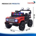 Mini Carro Elétrico Infantil 12v Utv Vermelho C/ Som E Luzes - BW532VM - 3
