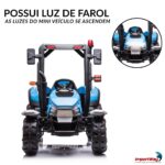 Mini Trator Elétrico Infantil Gigante 12v Com Carreta Azul - BW480AZ - 4