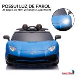 Mini Carro Elétrico Infantil Lamborghini Aventador 24v Azul - BW235AZ - 4
