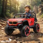 Mini Carro Elétrico Infantil 12v Utv Vermelho C/ Som E Luzes - BW547VM - 4