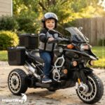 Mini Moto Elétrica Infantil 6v Preta Com Luz Som E Bagageiro - BW533PT - 4