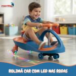 Carrinho Rolimã Car Volante Gira 360° Led Na Rodas Azul Way - BW451AL - 4
