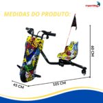 Drift Elétrico Infantil 350w Colorido Amortecedor E Kit Proteção - BW554C - 4