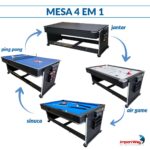Mesa 4 Em 1 Bilhar, Ping Pong, Air Game E Jantar Mdf 127v - IWJ026 - 4