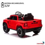 Mini Carro Elétrico Infantil 12v Dodge Ram 1500 Rho Vermelho - BW426VM - 5