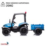 Mini Trator Elétrico Infantil Gigante 12v Com Carreta Azul - BW480AZ - 5